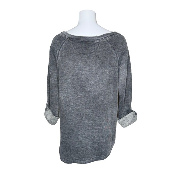 Calvin Klein Wide Neck Mineral Wash Sweatshirt Faded Black Grey VERY Soft Medium - Picture 2 of 9